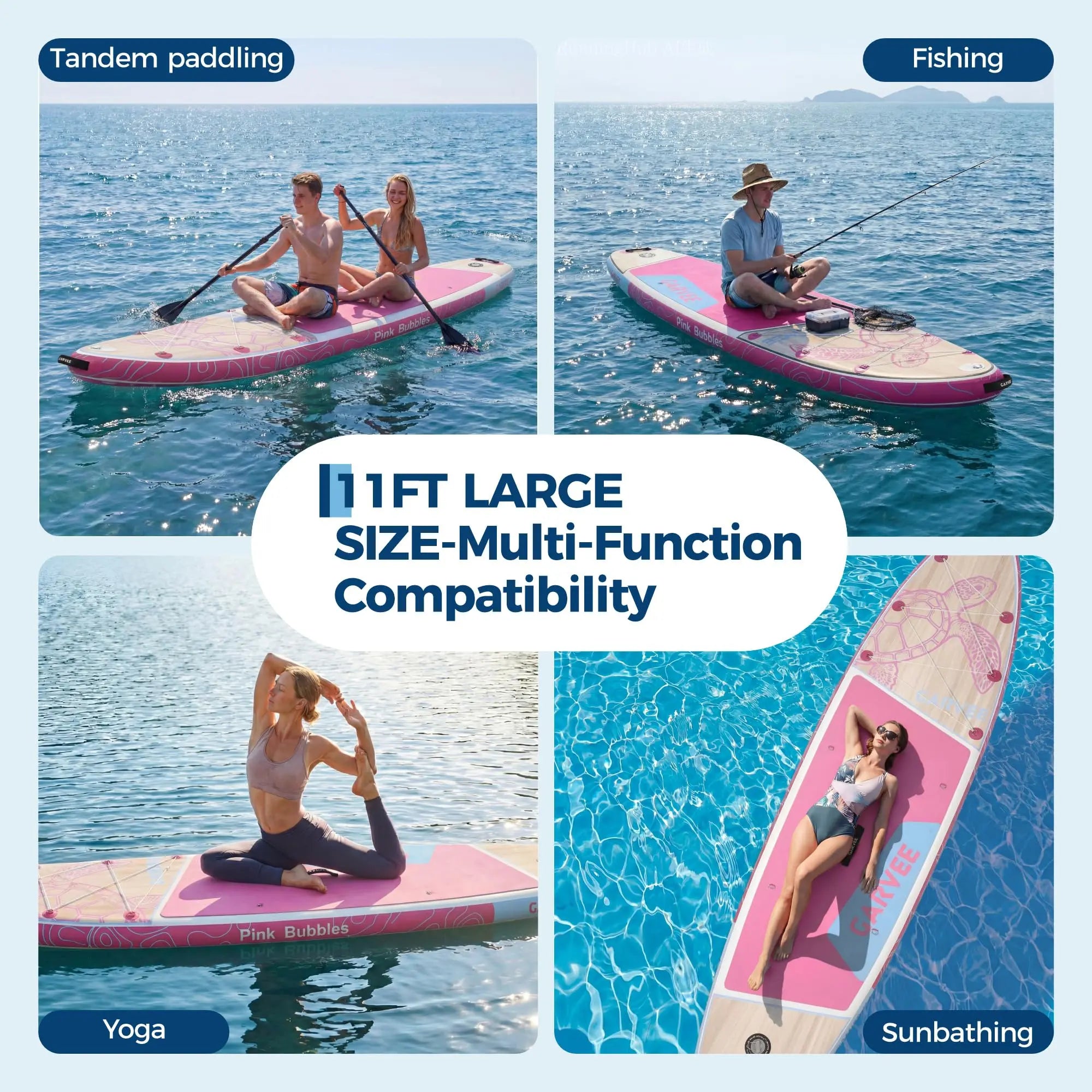 Inflatable Paddle Board for Beginners 450LB , Stand up SUP with Camera Mount, Wide Stable SUP with Premium Accessories, Non-Slip Deck, Tri-Fin for Lakes & Waves