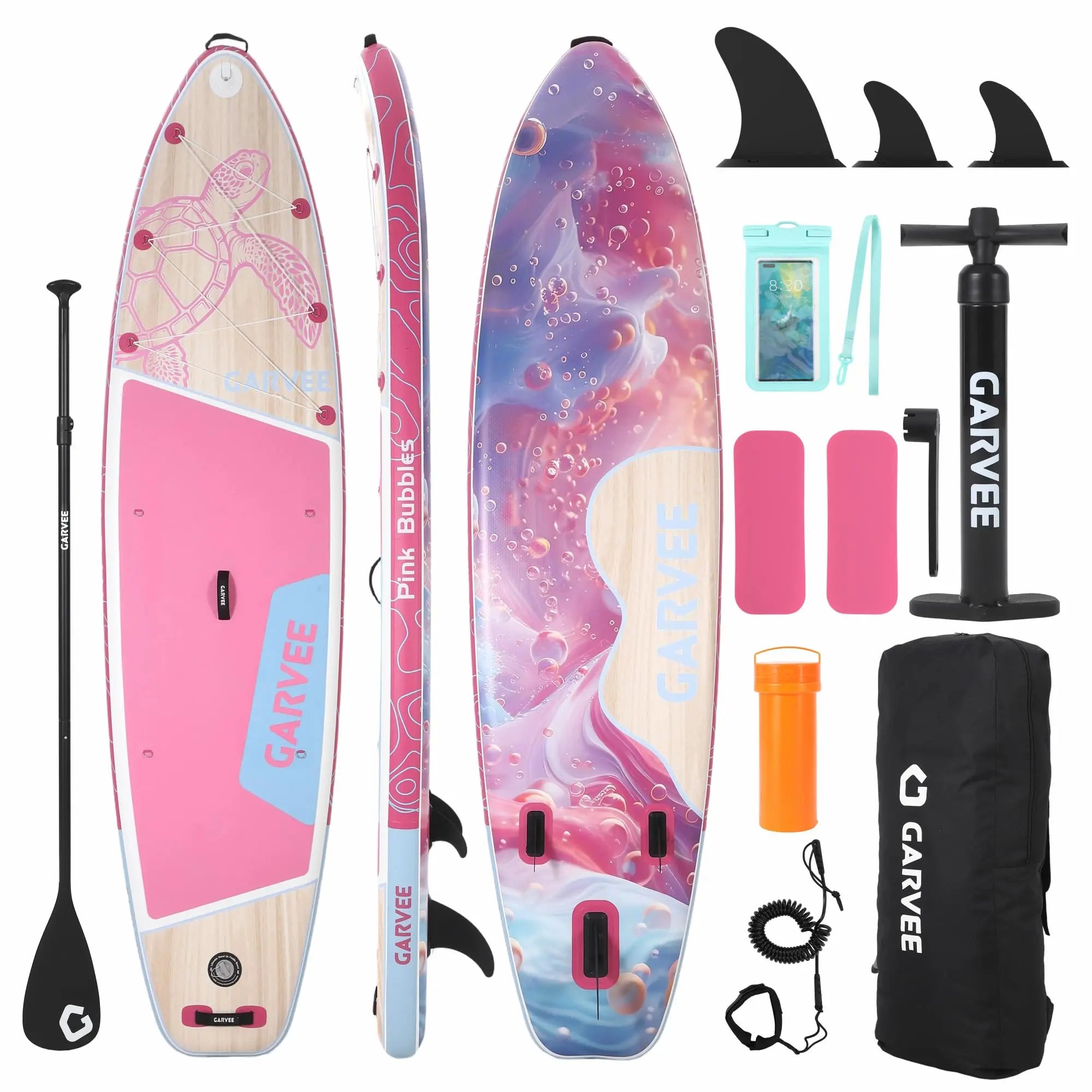 Inflatable Paddle Board for Beginners 450LB , Stand up SUP with Camera Mount, Wide Stable SUP with Premium Accessories, Non-Slip Deck, Tri-Fin for Lakes & Waves