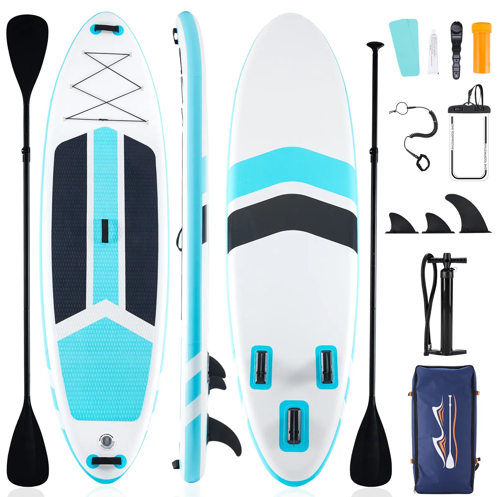 Premium Inflatable Stand up Paddle Board, SUP with 2-In-1 Paddle, Wide Stable Non-Slip Deck for Youth & Adults