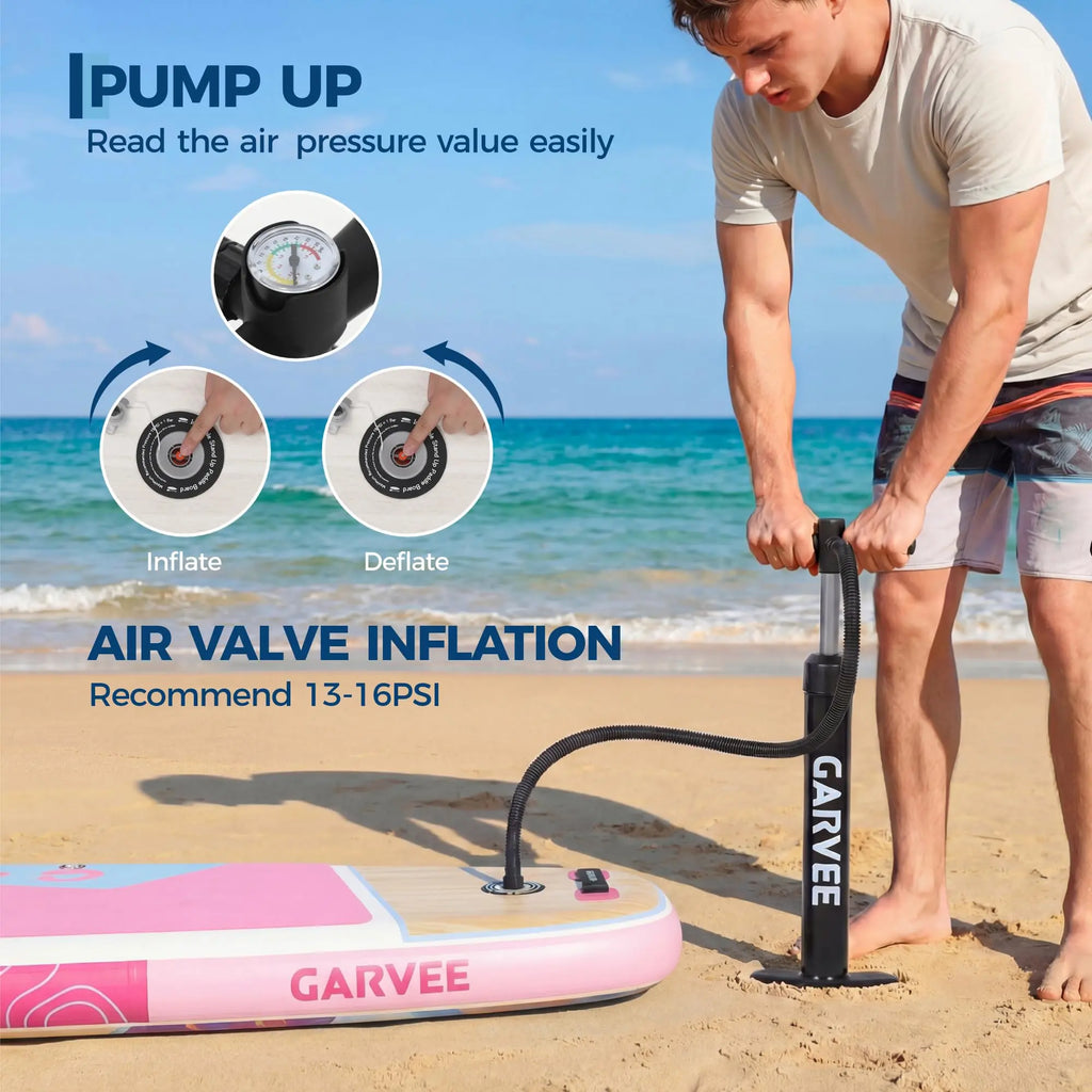 Inflatable Paddle Board for Beginners 450LB , Stand up SUP with Camera Mount, Wide Stable SUP with Premium Accessories, Non-Slip Deck, Tri-Fin for Lakes & Waves