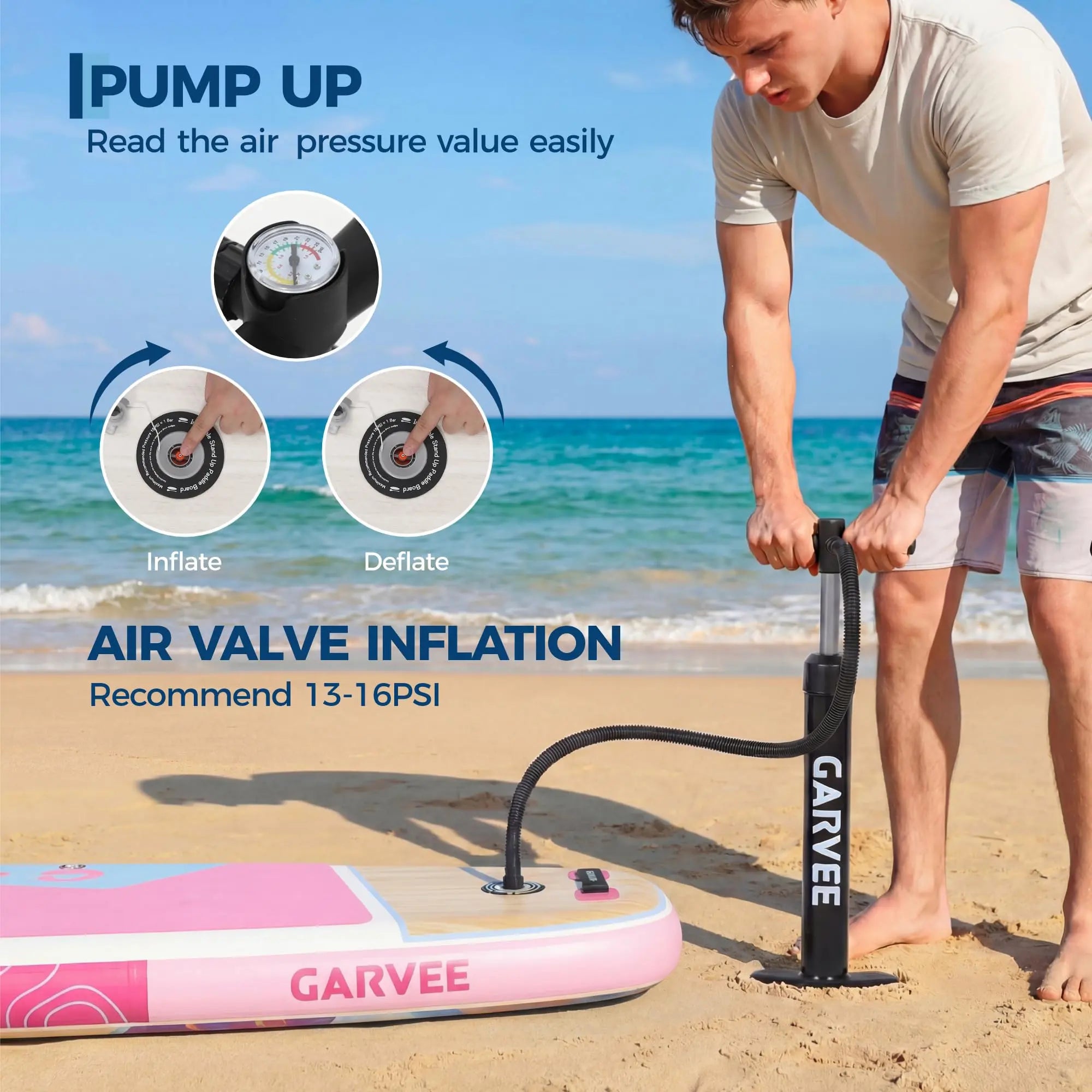 Inflatable Paddle Board for Beginners 450LB , Stand up SUP with Camera Mount, Wide Stable SUP with Premium Accessories, Non-Slip Deck, Tri-Fin for Lakes & Waves