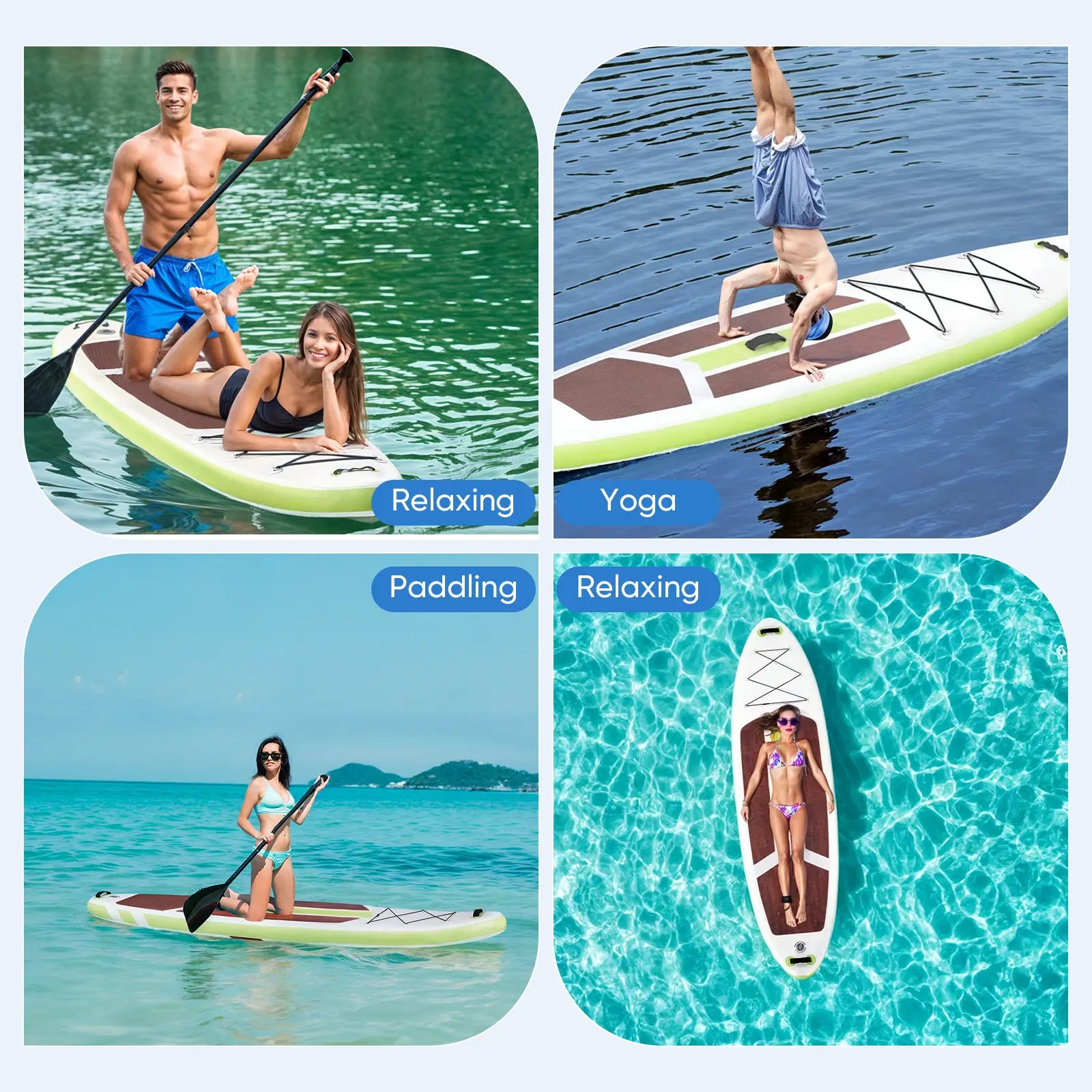 Premium Inflatable Stand up Paddle Board, SUP with 2-In-1 Paddle, Wide Stable Non-Slip Deck for Youth & Adults