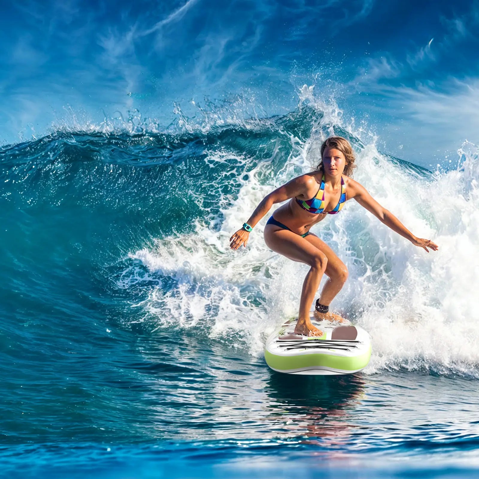 Premium Inflatable Stand up Paddle Board, SUP with 2-In-1 Paddle, Wide Stable Non-Slip Deck for Youth & Adults